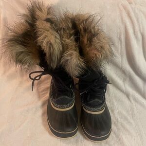 Black Joan of Arc Sorel Snow Boots